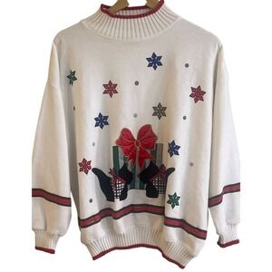 VTG Woman's Westbound Yorkie Christmas Sweatshirt‎ Granny Core Size XL